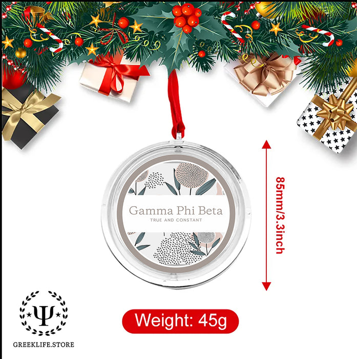 Gamma Phi Beta Christmas Reversible Flat Round Ornament