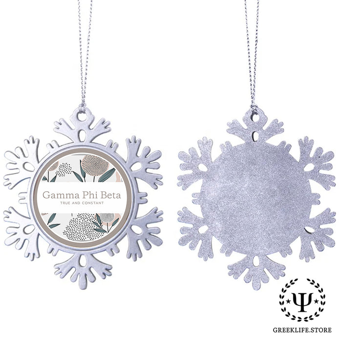 Gamma Phi Beta Christmas Ornament - Snowflake Metal
