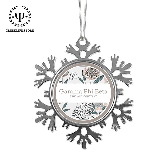Gamma Phi Beta Christmas Ornament - Snowflake Metal