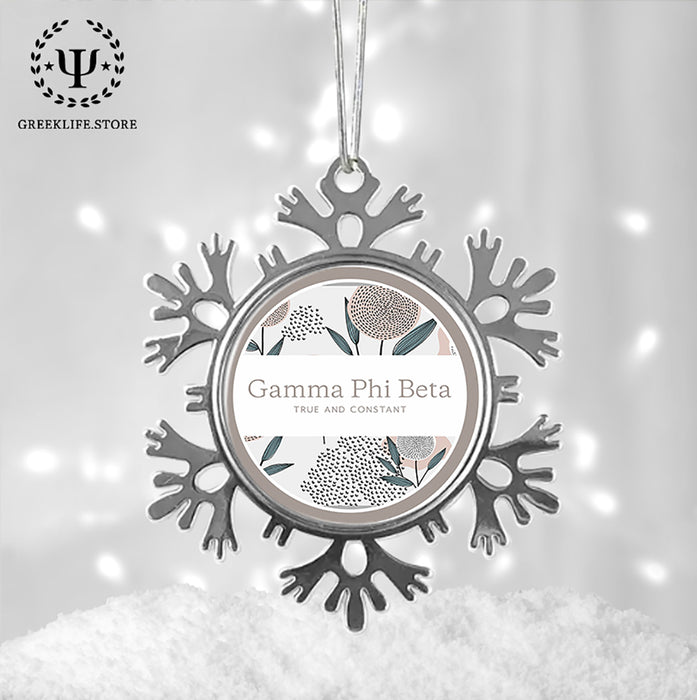 Gamma Phi Beta Christmas Ornament - Snowflake Metal
