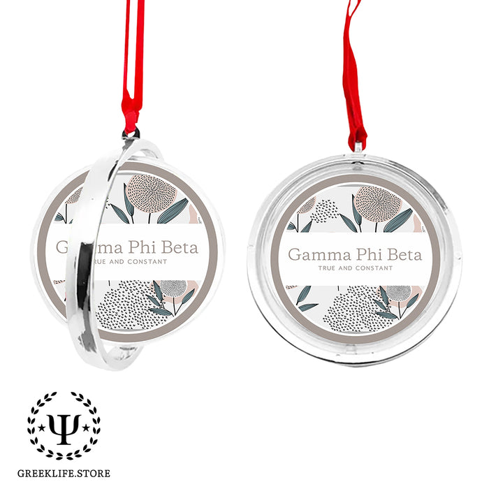 Gamma Phi Beta Christmas Reversible Flat Round Ornament