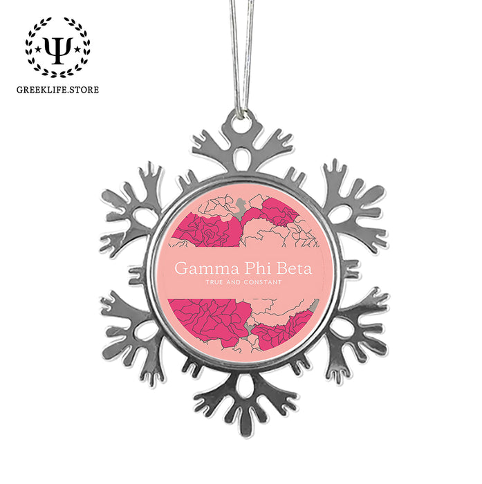 Gamma Phi Beta Christmas Ornament - Snowflake Metal