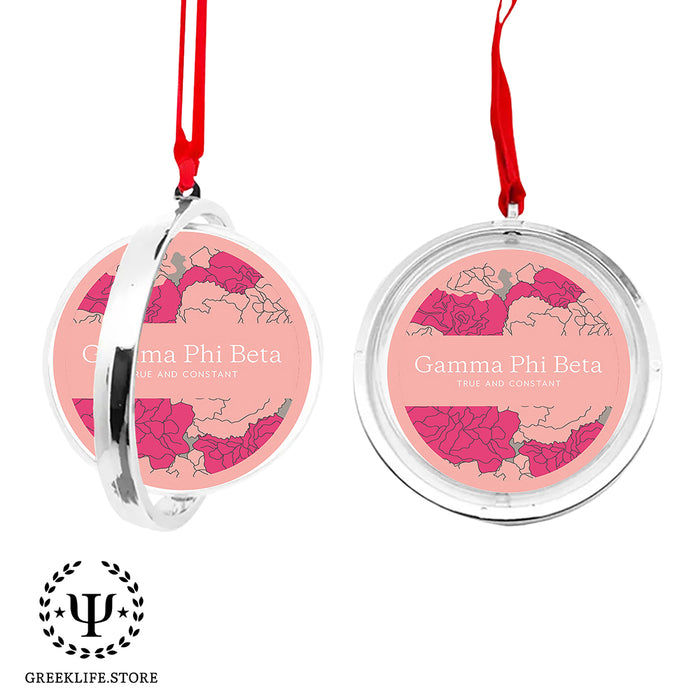 Gamma Phi Beta Christmas Reversible Flat Round Ornament