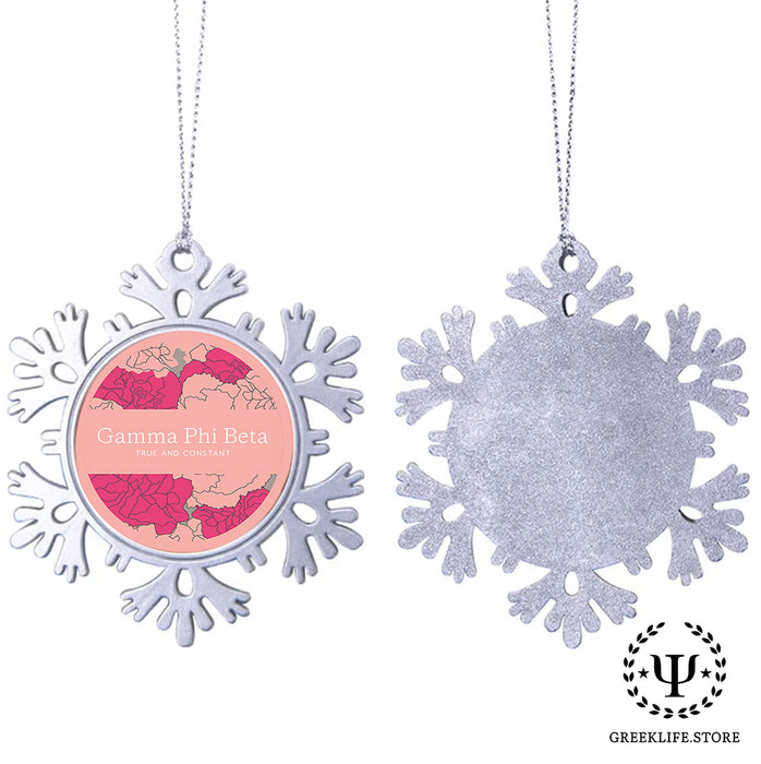 Gamma Phi Beta Christmas Ornament - Snowflake Metal
