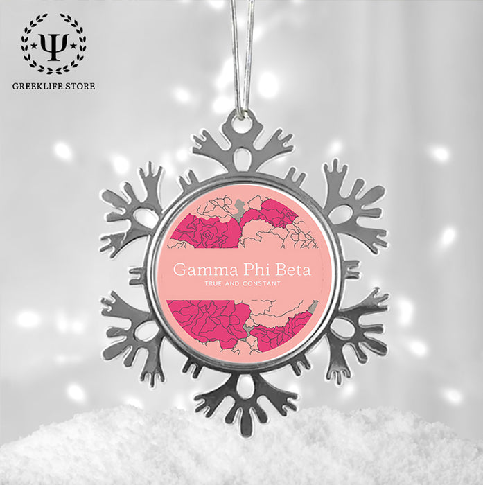 Gamma Phi Beta Christmas Ornament - Snowflake Metal