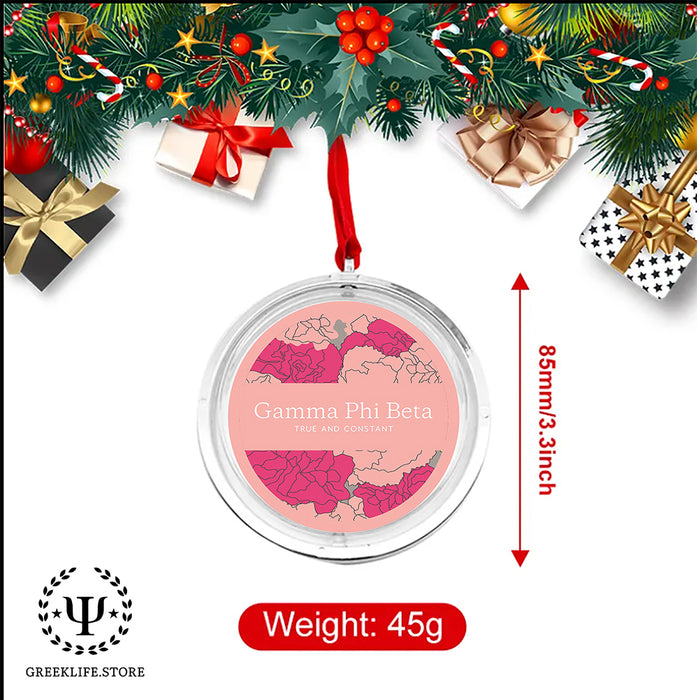 Gamma Phi Beta Christmas Reversible Flat Round Ornament