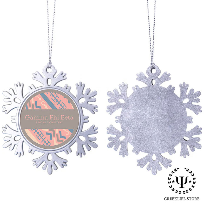 Gamma Phi Beta Christmas Ornament - Snowflake Metal