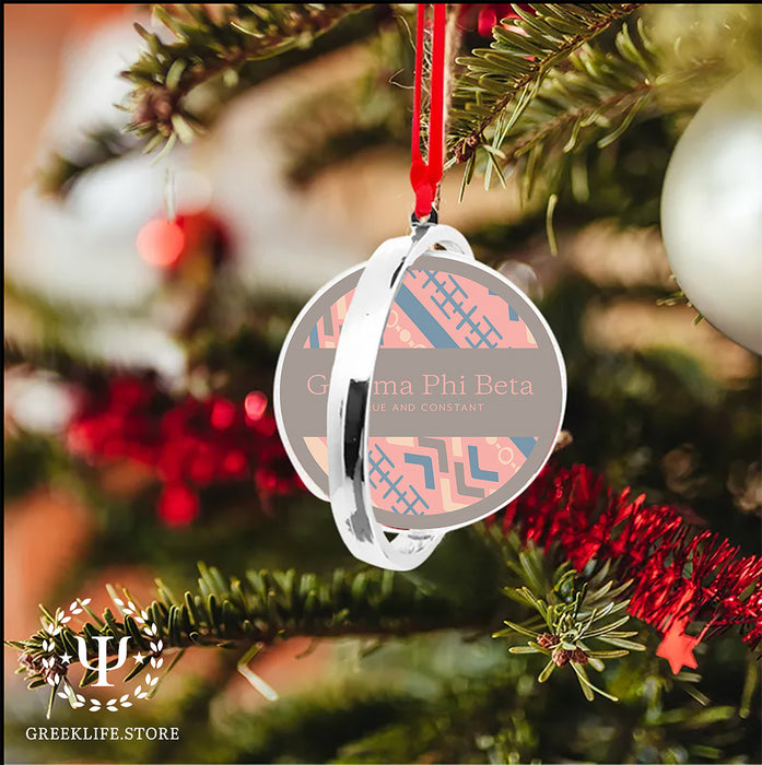 Gamma Phi Beta Christmas Reversible Flat Round Ornament