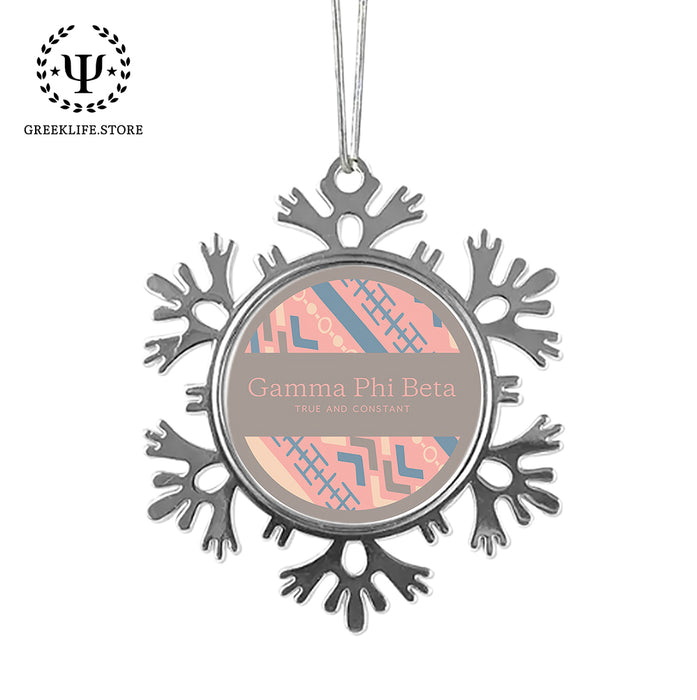 Gamma Phi Beta Christmas Ornament - Snowflake Metal