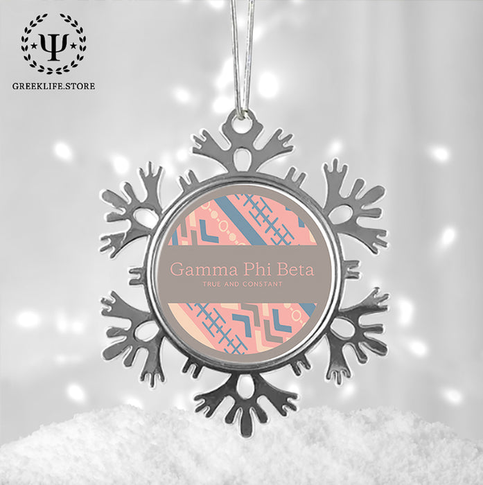 Gamma Phi Beta Christmas Ornament - Snowflake Metal