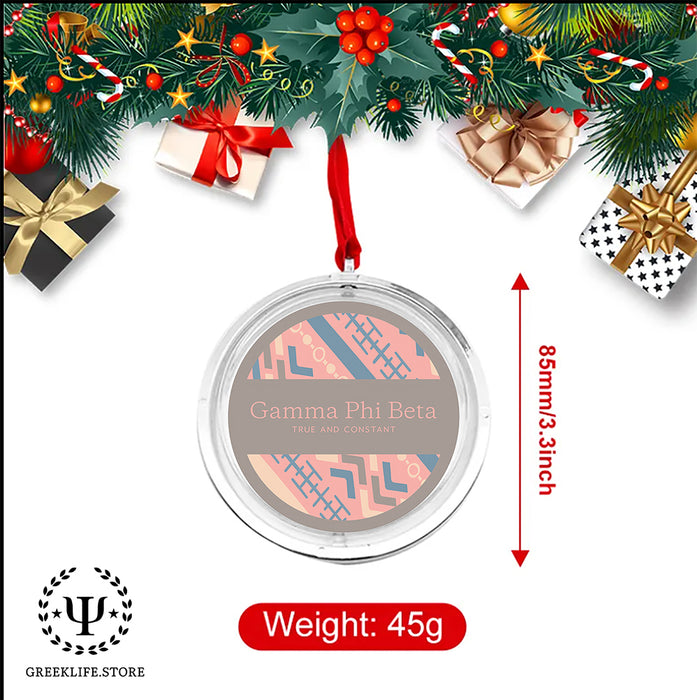 Gamma Phi Beta Christmas Reversible Flat Round Ornament