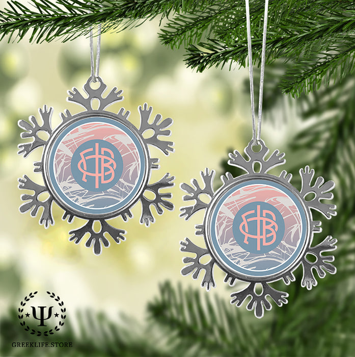 Gamma Phi Beta Christmas Ornament - Snowflake Metal