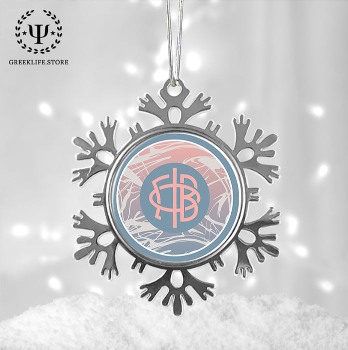 Gamma Phi Beta Christmas Ornament - Snowflake Metal
