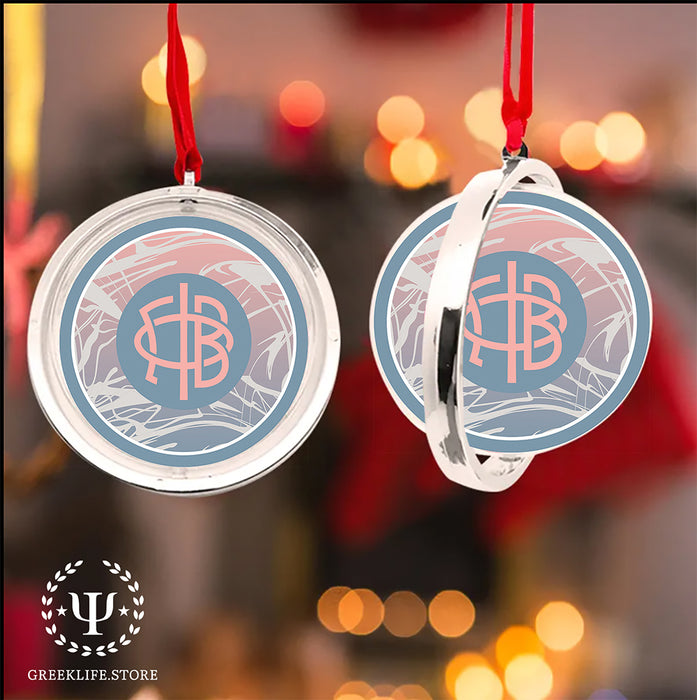 Gamma Phi Beta Christmas Reversible Flat Round Ornament