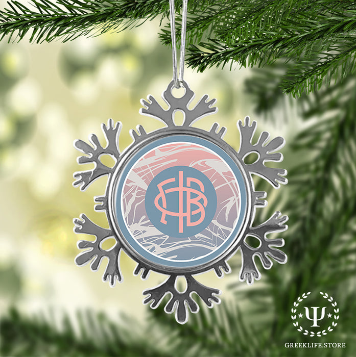 Gamma Phi Beta Christmas Ornament - Snowflake Metal