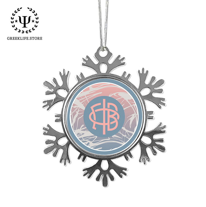 Gamma Phi Beta Christmas Ornament - Snowflake Metal