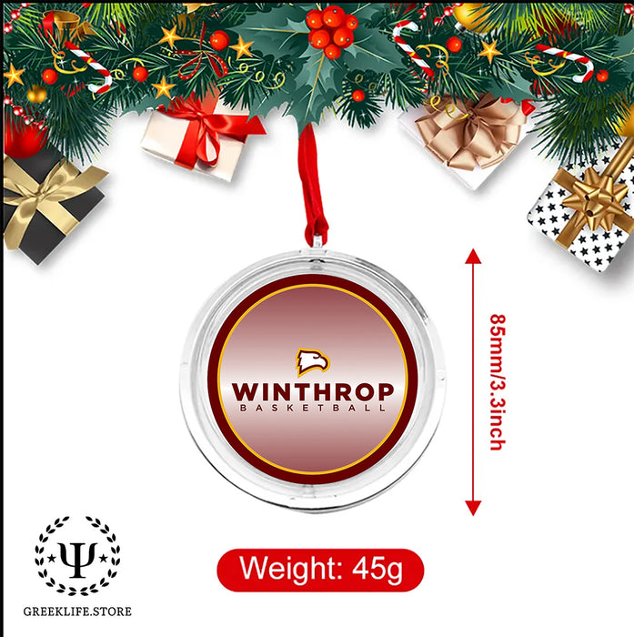Winthrop University Christmas Reversible Flat Round Ornament
