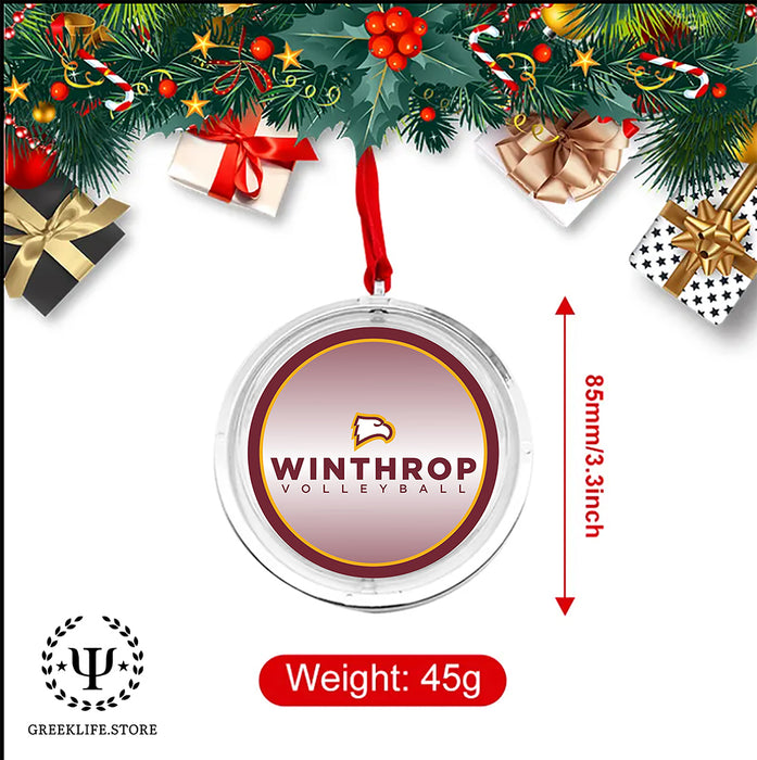 Winthrop University Christmas Reversible Flat Round Ornament