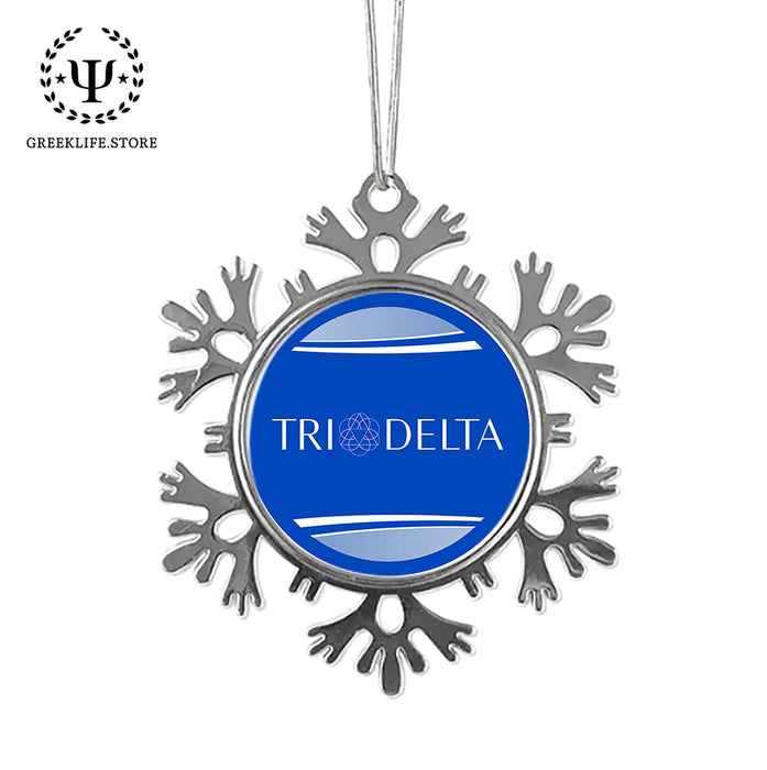Delta Delta Delta Christmas Ornament - Snowflake Metal