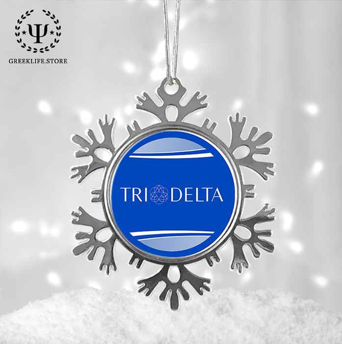 Delta Delta Delta Christmas Ornament - Snowflake Metal