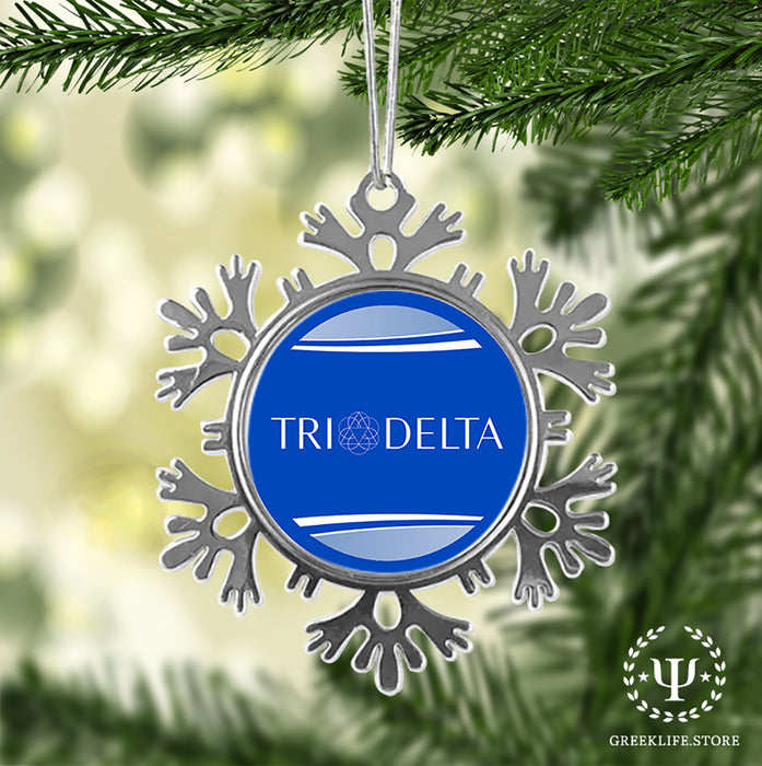 Delta Delta Delta Christmas Ornament - Snowflake Metal