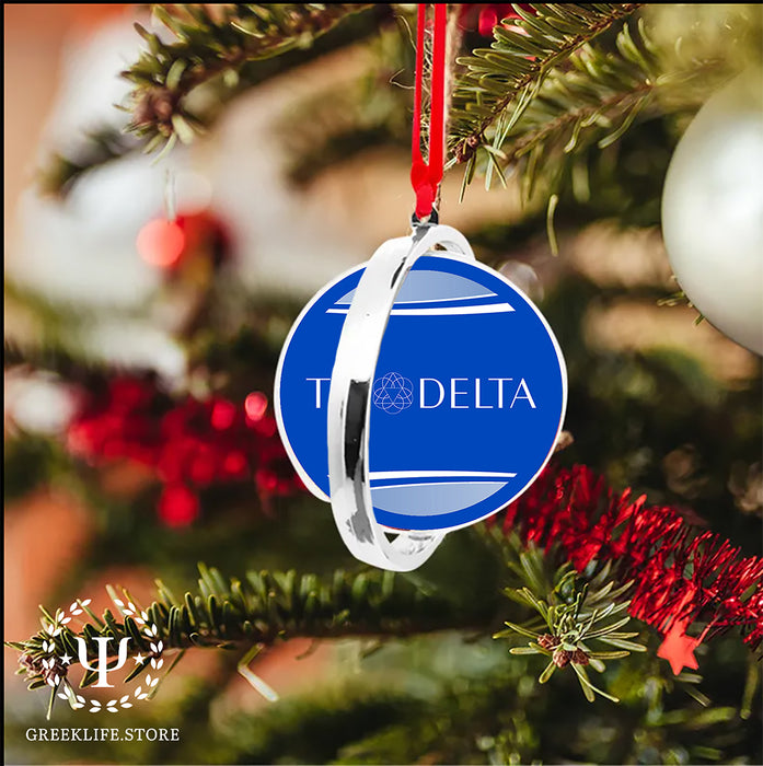 Delta Delta Delta Christmas Reversible Flat Round Ornament