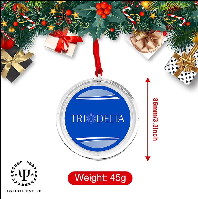 Delta Delta Delta Christmas Reversible Flat Round Ornament