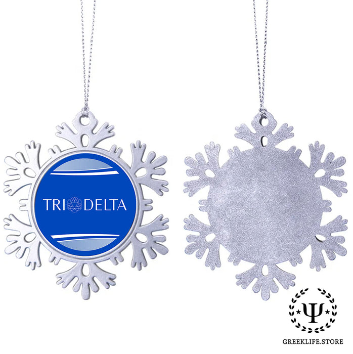 Delta Delta Delta Christmas Ornament - Snowflake Metal