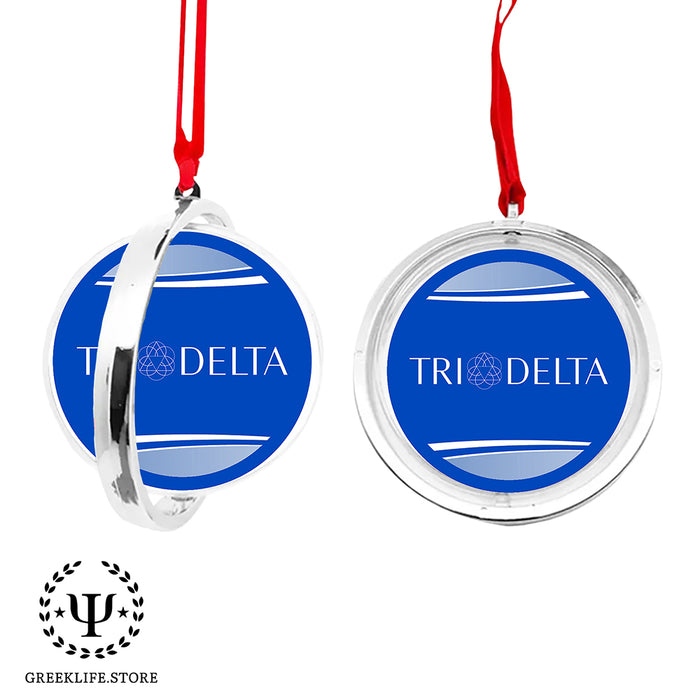 Delta Delta Delta Christmas Reversible Flat Round Ornament