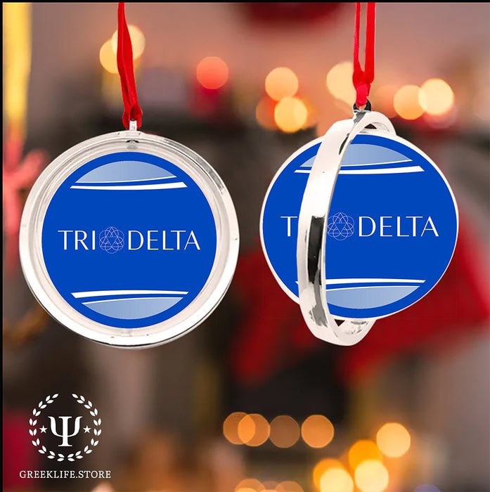 Delta Delta Delta Christmas Reversible Flat Round Ornament
