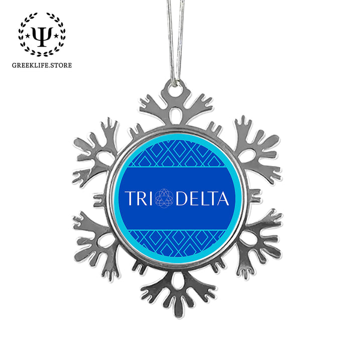 Delta Delta Delta Christmas Ornament - Snowflake Metal