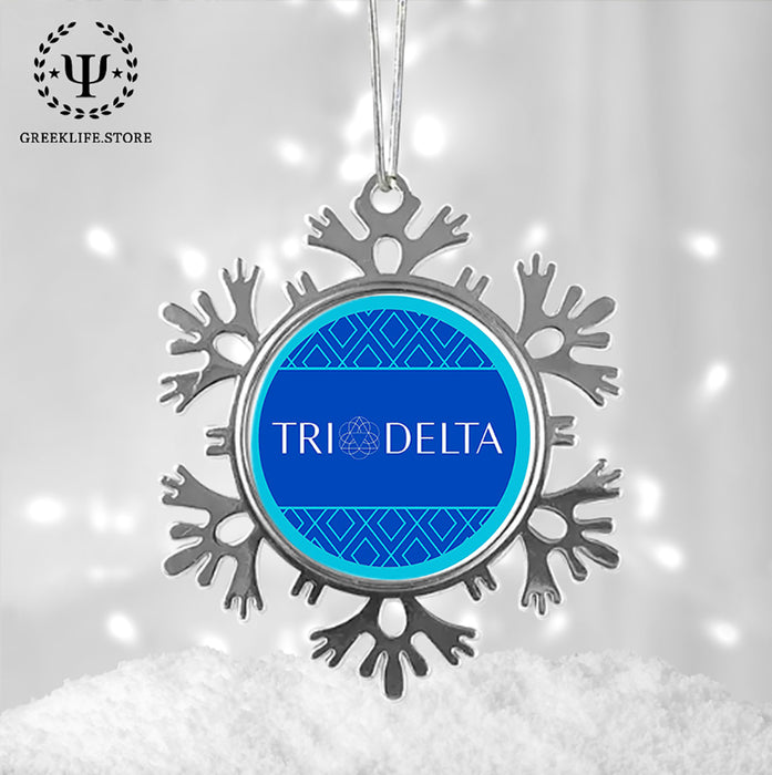 Delta Delta Delta Christmas Ornament - Snowflake Metal