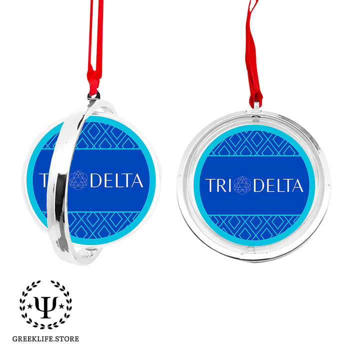 Delta Delta Delta Christmas Reversible Flat Round Ornament