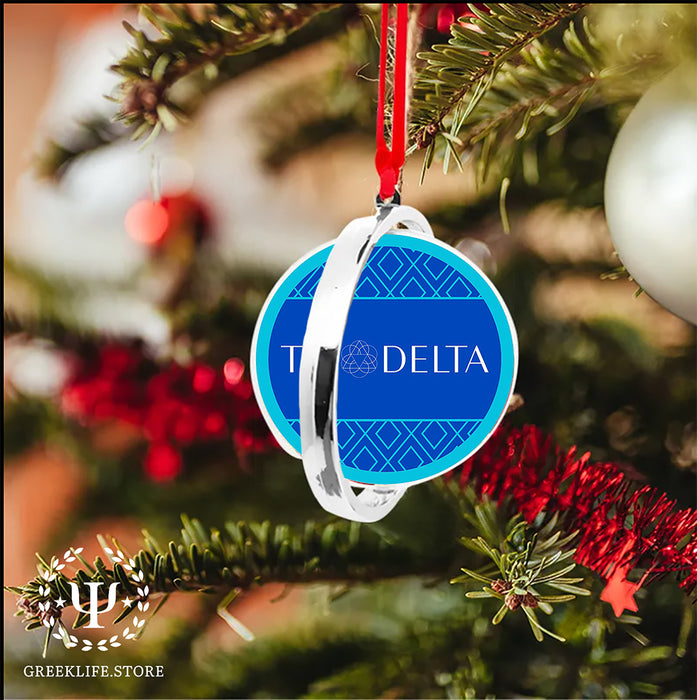 Delta Delta Delta Christmas Reversible Flat Round Ornament