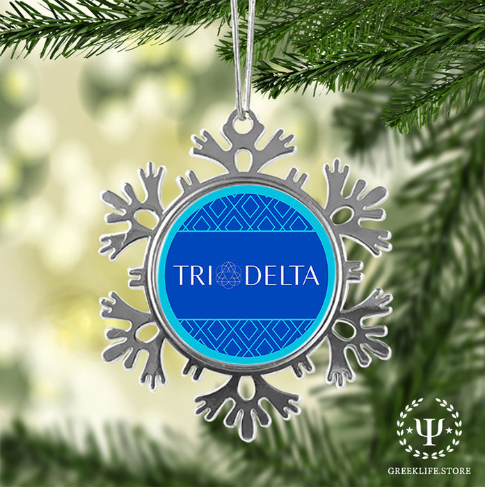 Delta Delta Delta Christmas Ornament - Snowflake Metal