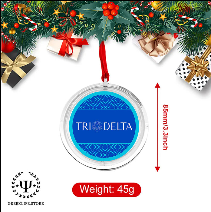 Delta Delta Delta Christmas Reversible Flat Round Ornament