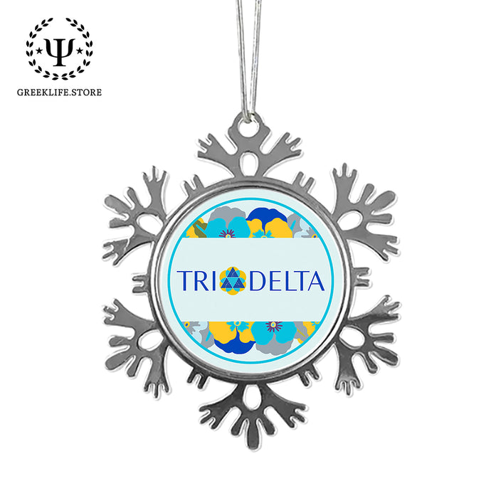 Delta Delta Delta Christmas Ornament - Snowflake Metal