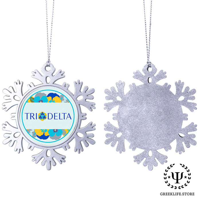Delta Delta Delta Christmas Ornament - Snowflake Metal