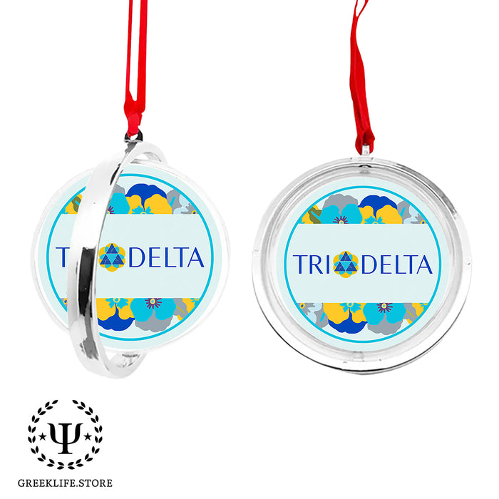 Delta Delta Delta Christmas Reversible Flat Round Ornament