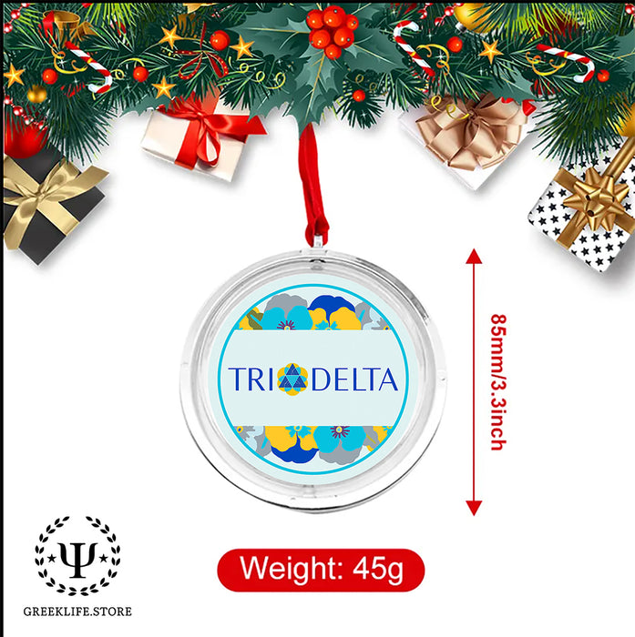 Delta Delta Delta Christmas Reversible Flat Round Ornament