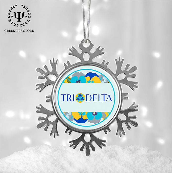 Delta Delta Delta Christmas Ornament - Snowflake Metal