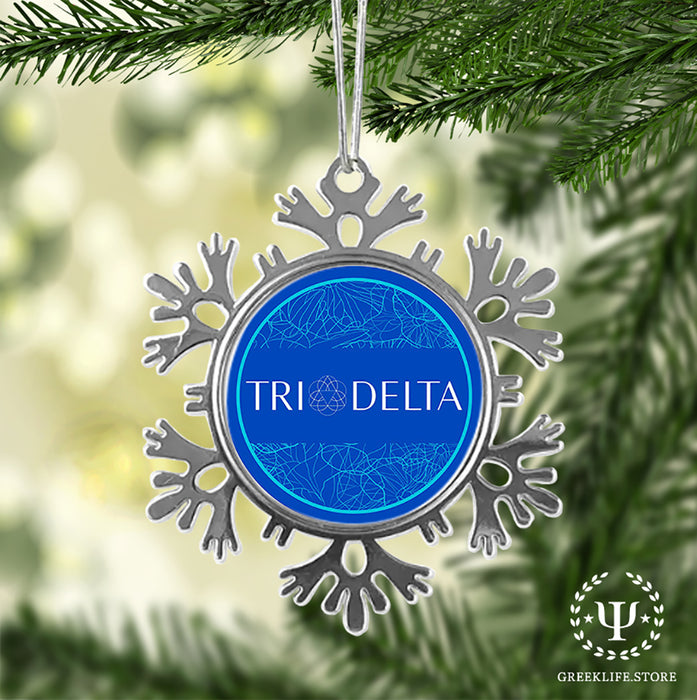 Delta Delta Delta Christmas Ornament - Snowflake Metal