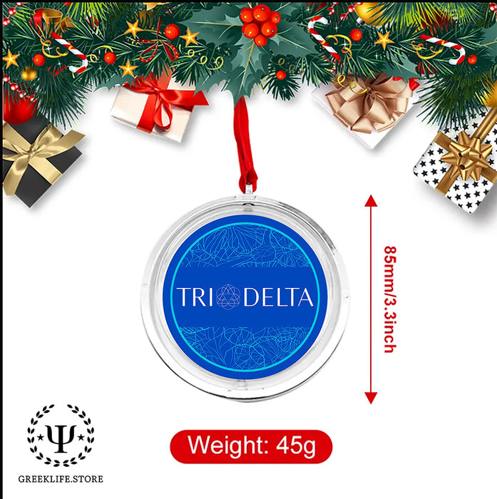 Delta Delta Delta Christmas Reversible Flat Round Ornament