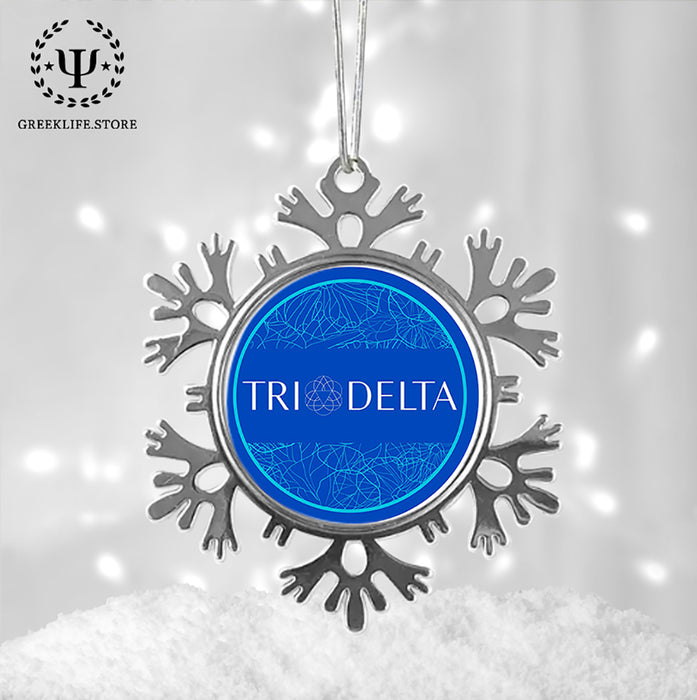 Delta Delta Delta Christmas Ornament - Snowflake Metal