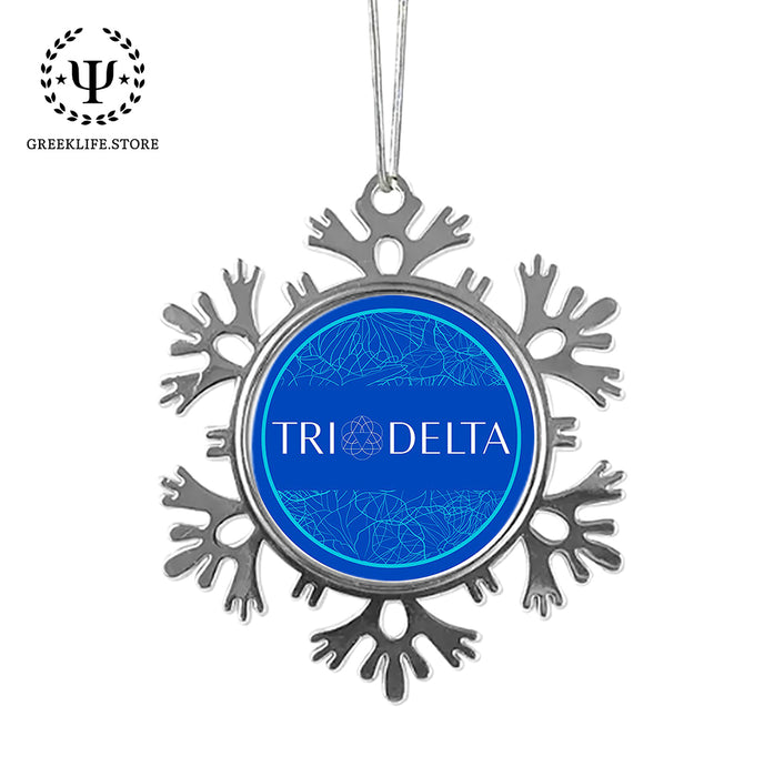 Delta Delta Delta Christmas Ornament - Snowflake Metal