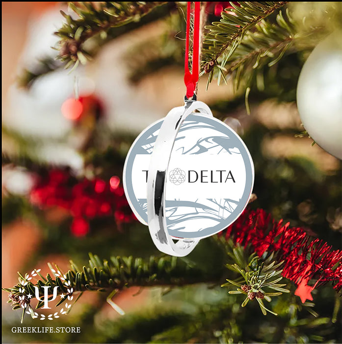 Delta Delta Delta Christmas Reversible Flat Round Ornament