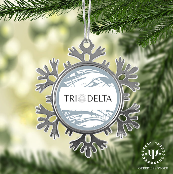 Delta Delta Delta Christmas Ornament - Snowflake Metal