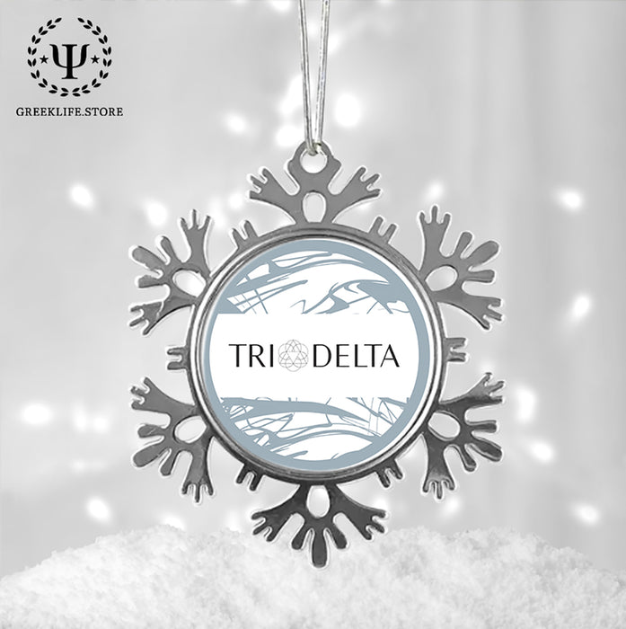 Delta Delta Delta Christmas Ornament - Snowflake Metal
