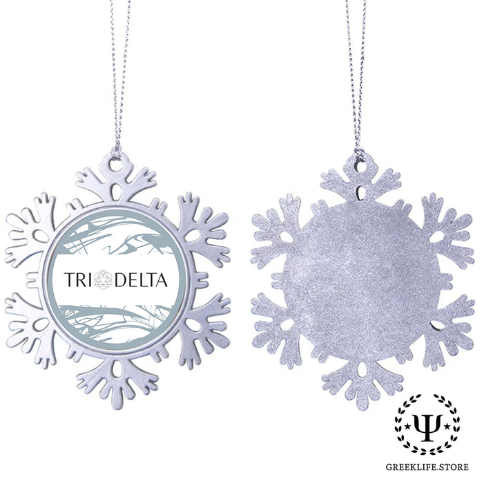 Delta Delta Delta Christmas Ornament - Snowflake Metal