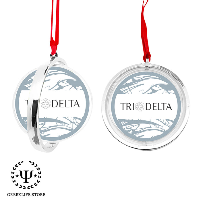 Delta Delta Delta Christmas Reversible Flat Round Ornament